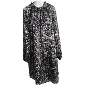 ELOQUII Womens 14/16 Textured Velvet Circle Dress Layered Semi Sheer Long Sleeve